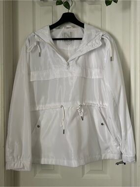 New Look - White Hooded Sports Pullover Jacket